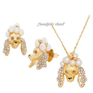 NWT ♠️ Kate Spade Pearl Poodle Earrings & Pendant Set